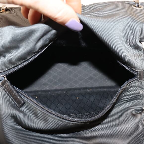 Gucci Black Nylon Bamboo Handle Tote Italy w/ Handle Shapers Included - Picture 6 of 8